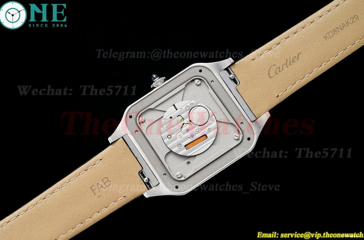 Dial Dumont Quartz Silver Santos Black AF LE RG 0204